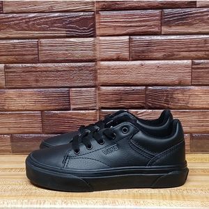 Vans Black Leather Size 13 Kids